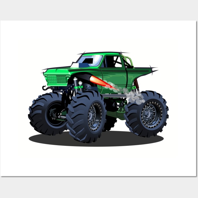 Cartoon monster truck Wall Art by Mechanik